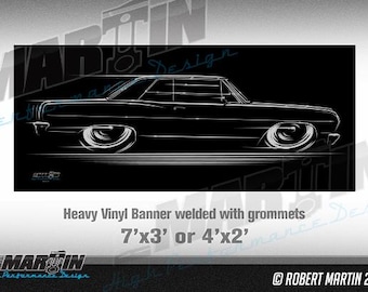 1964 1965 Chevelle BIG BANNER Chevy SS 64 65 Chevrolet silhouette art