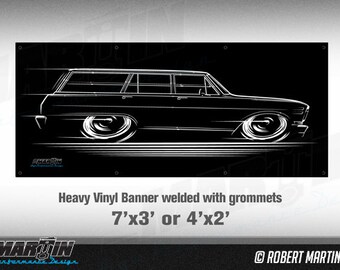 Autoworld 64332 1963 Chevrolet II Nova 400 Wagon Scala 1/64 Pressofuso Blu