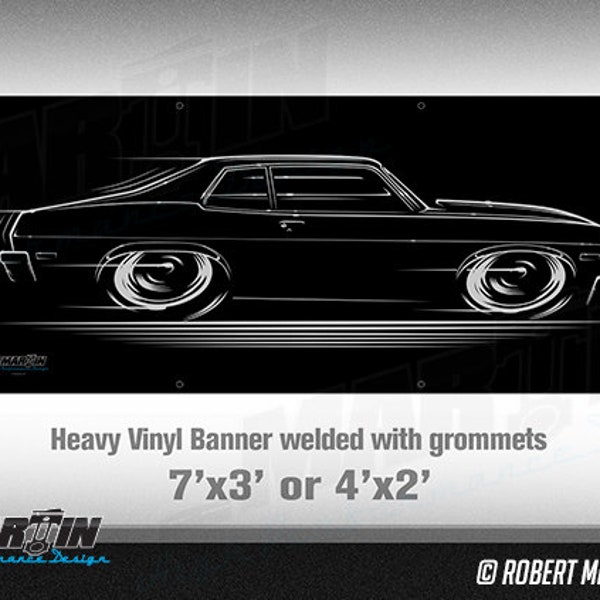 1973 1974 Chevy Nova design BIG BANNER Chevy II Ss 73 74 silhouette art