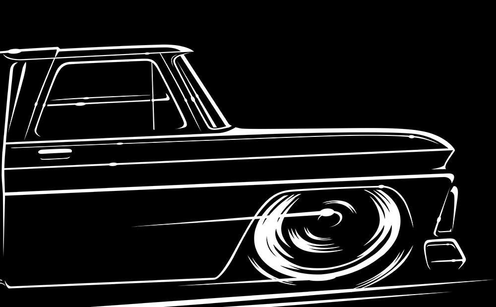 アンティーク 絵 1960-1966 First Gen C10 Step Side Chevy Truck BIG BANNER