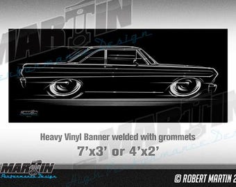 Big Banner 1964 1965 Ford Falcon 64 65 Sprint silhouette art