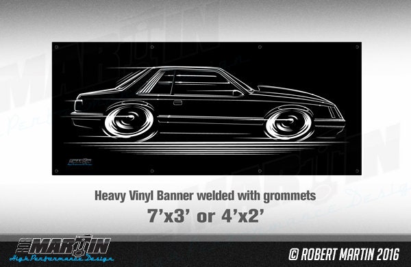 4 Eyed Fox Body Mustang Notch BIG BANNER 1980 1981 1982 1983 1984