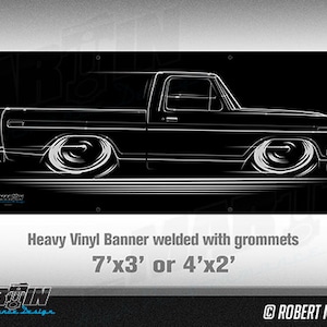 Big Banner 73-79 &quot;Dentside&quot; Ford F100 Truck 1973 1974 1975 1976 1977 1978 F-100 F-150 F150 Ranger silhouette art