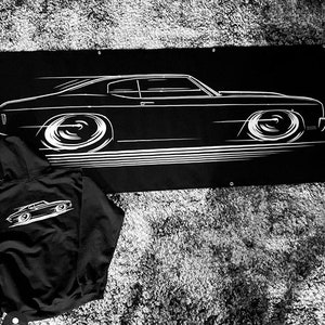 Hoodie 1971 1972 Chevelle 71 &#39;72 Chevy Chevrolet SS Super Sport Malibu silhouette art