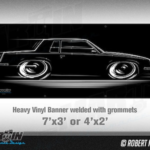 BIG BANNER Oldsmobile Cutlass 81-88 1981 1982 1983 1984 1985 1986 1987 1988 silhouette art