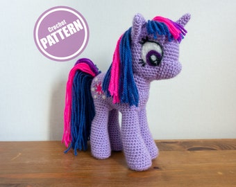 Twilight Sparkle crochet pattern, My Little Pony amigurumi pattern, MLP crochet pattern