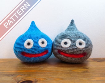 Dragon Quest Slime crochet pattern, amigurumi pattern, instant download