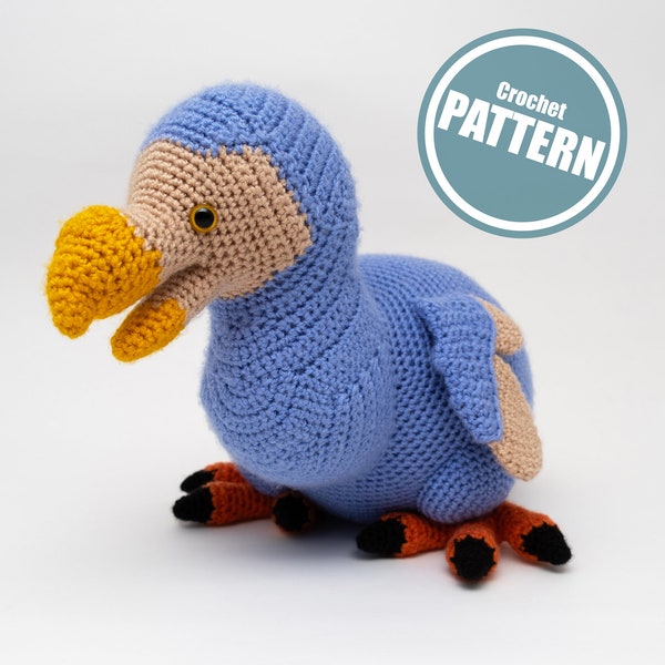 Modèle Dodo au crochet, modèle amigurumi dodo, oiseau au crochet, modèle PDF amigurumi, téléchargement immédiat, téléchargement numérique