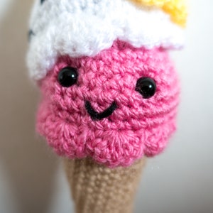 Ice cream crochet pattern, easy crochet pattern, amigurumi pattern, amigurumi food, crochet food image 3