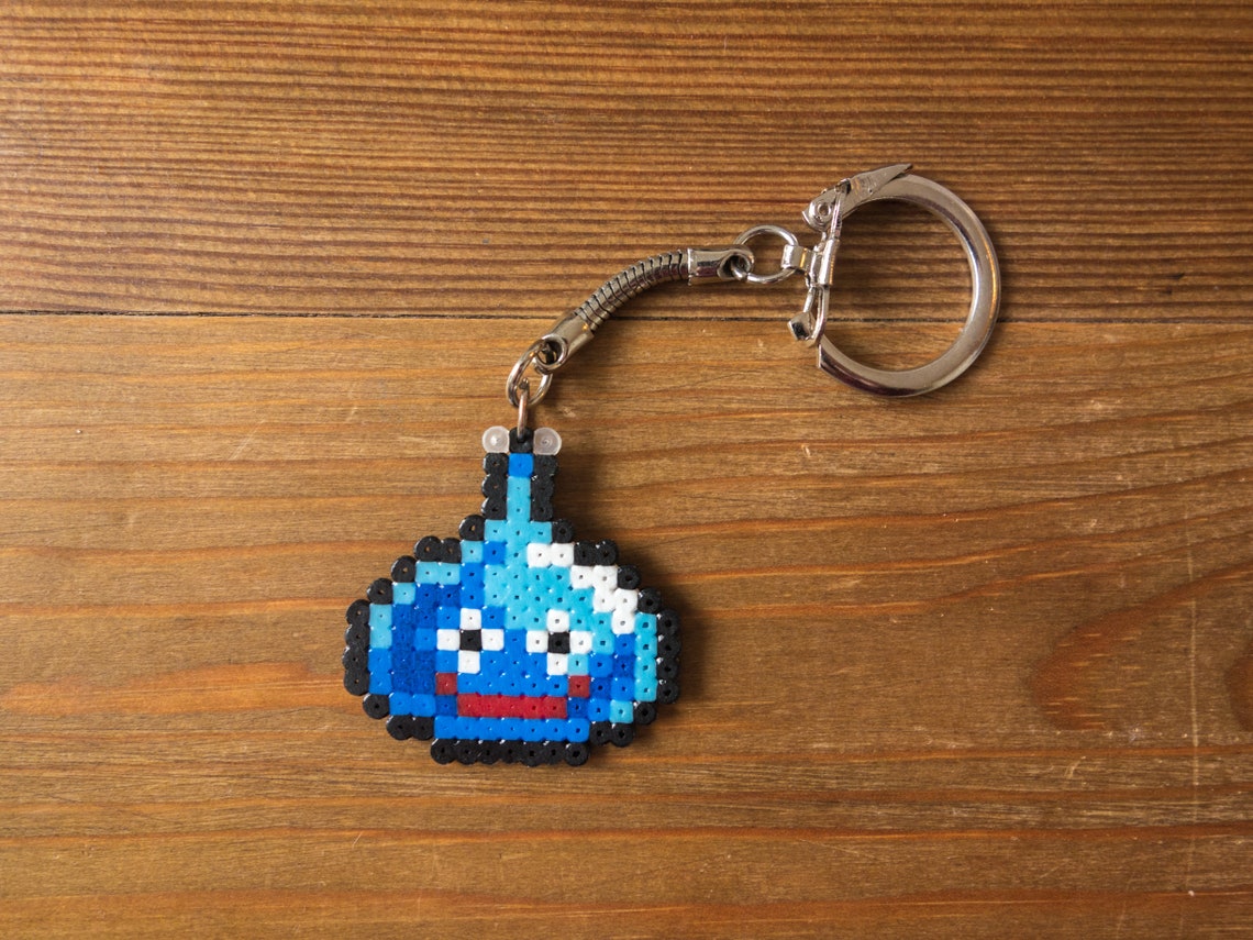 Dragon Quest Slime keychain keyring perler keychain cute Etsy
