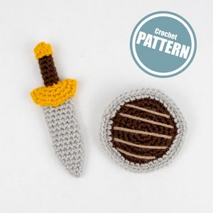 Sword and shield crochet pattern, amigurumi pattern