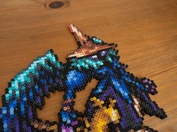 その他 beads art Black Waltz 3 Figure, Black Mage Perler Bead Art From Final