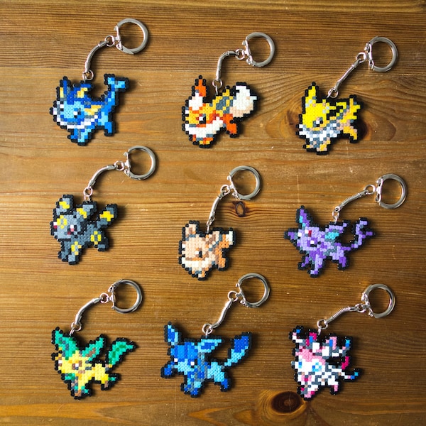 Eeveelution Pokemon keychains, Pokemon pins, Pokemon magnets or Pokemon earrings