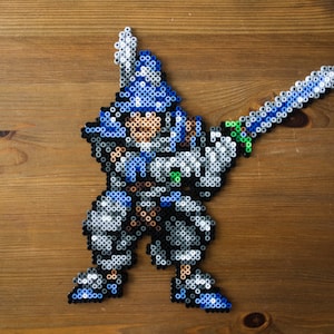 Steiner Final Fantasy IX, Final Fantast 9, wall art, video game decor, game room decor, pixel art, perler bead art, Final Fantasy gifts