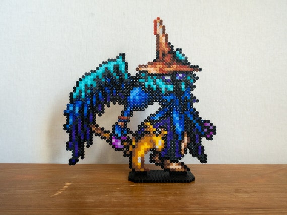 Black Waltz 3 Figure, Black Mage Perler Bead Art From Final