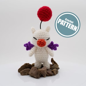 Mini Moogle crochet pattern, Final Fantasy amigurumi pattern