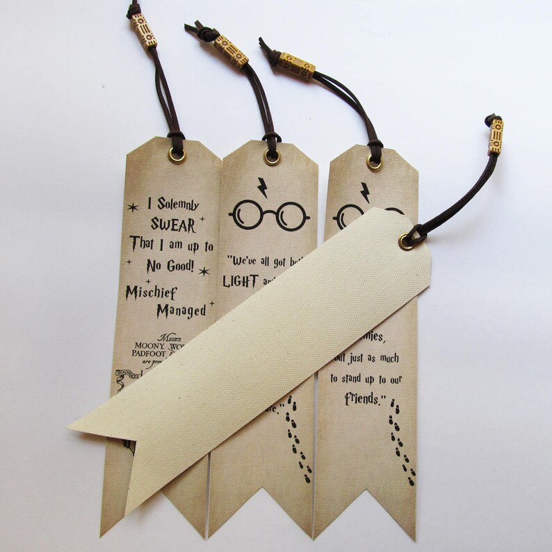handmade bookmarks set of 4 harry potter quotes bookmarks