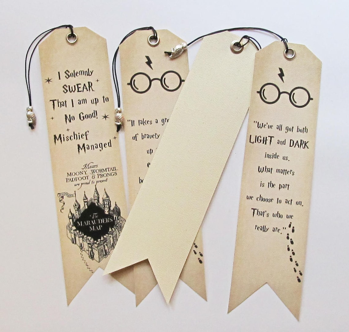 Handgemachte Lesezeichen Set von 4 Harry Potter Zitate Etsy