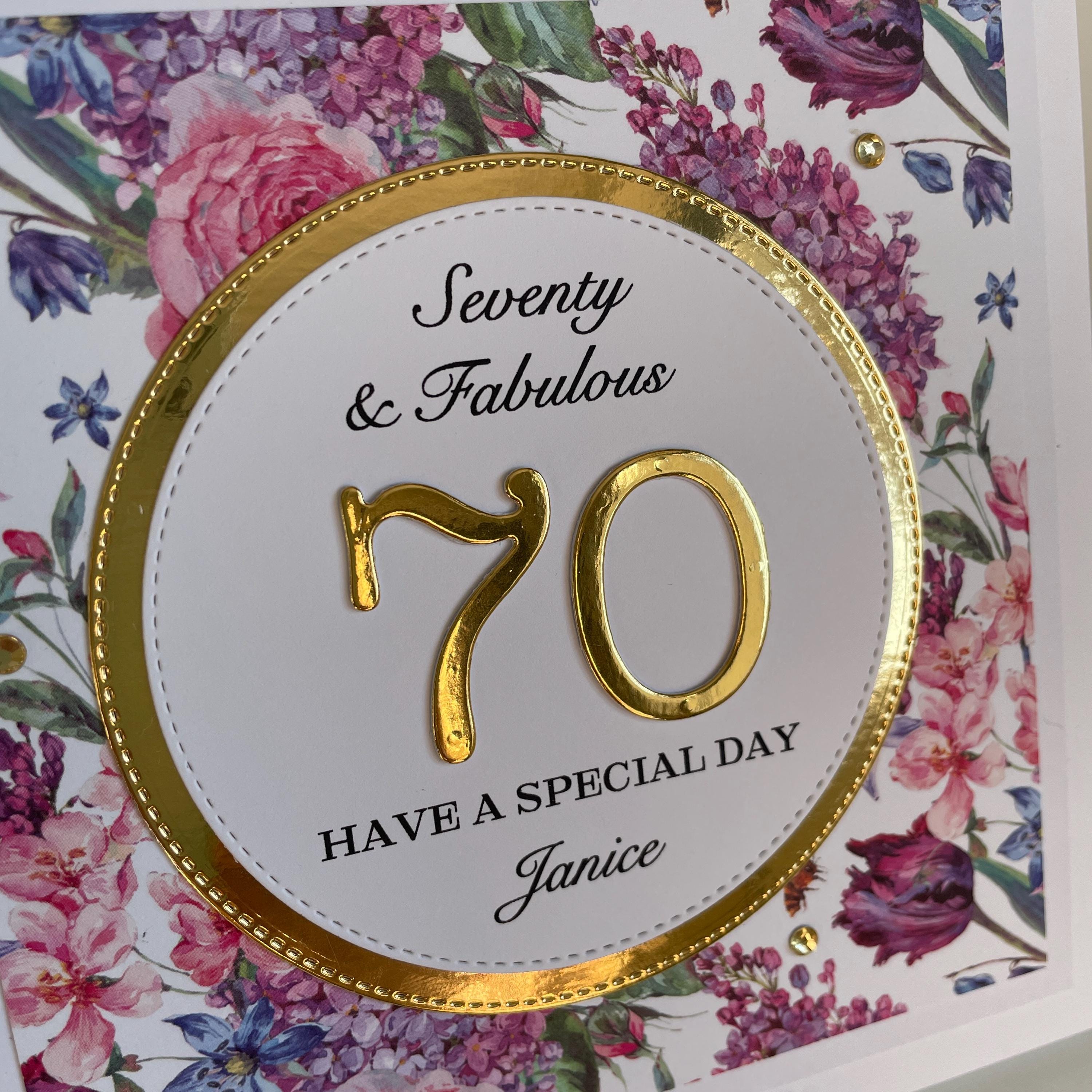 Personalised 70th Birthday Card. 70 and Fabulous. Handmade - Etsy UK