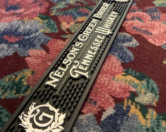 Nelson's Green Brier Tennessee Whiskey Bar Rail Mat (Man Cave, She Shed, Home Bar, Bachelor Gift)