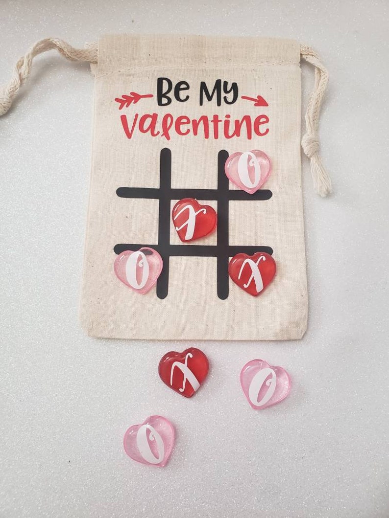 Valentine's Day tic tac toe bags Personalized gift bag Etsy