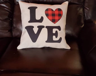 Valentine's Day Pillow, Personalized Pillow Cover, Custom Pillow Case - Photo pillow cover, Rustic Sofa Decor