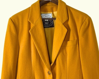 Cachemire wool blazer - Mustard yellow  - Size M - French vintage - 70's/80's