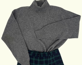 Scottish made cachemire turtleneck - gray sweater - Size L - 100% cachemire - Size 117 cm / 46’