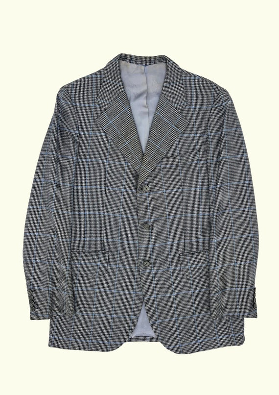 Houndstooth Burberry blazer - Blue and gray - 70's