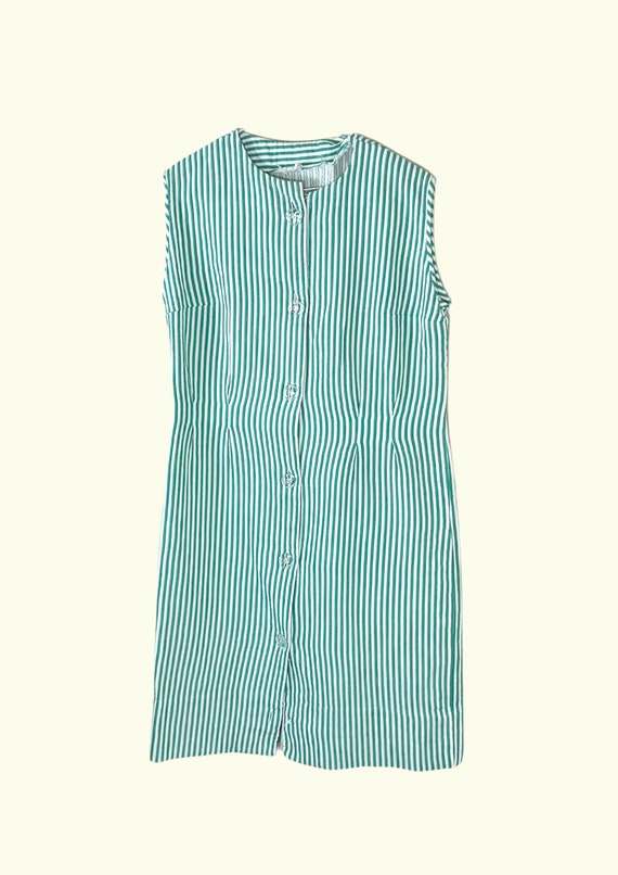 Green striped 60’s/70’s French vintage dress - Str