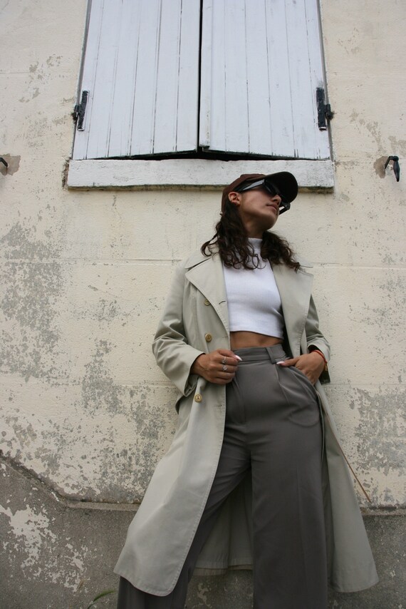 Long Trench Coat Light Beige