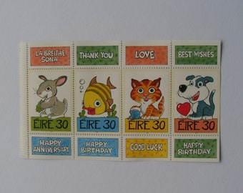 1999 Greetings Pets mini Sheet Ireland Mint stamps for collecting or craft