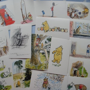 Cartes postales Winnie l'ourson AA Milne, groupes aléatoires de 5 ou 10 cartes
