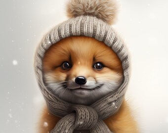 Fuchs Kit (v1) mit winterlicher Bergkleidung und Mütze_ digital art