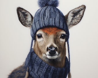 Rehkitz in Winterkleidung_ digitale Kunst