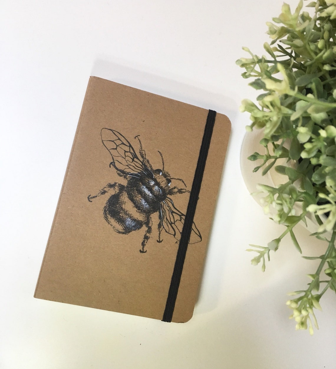 Bee Hard Cover Notebook/ Sketchbook A6 Size Pigmentink Art Pen Etsy