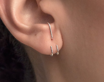 Double S Lobe Cuff · Custom size · Modern suspend earrings · Ear hangers · Tiny bar stud · Geometric earrings · Edgy earrings · Ear jacket