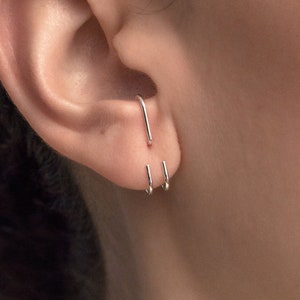 Double S Lobe Cuff · Custom size · Modern suspend earrings · Ear hangers · Tiny bar stud · Geometric earrings · Edgy earrings · Ear jacket