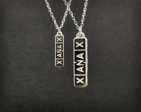 925 Sterling Silver Xanax Bar Necklace 