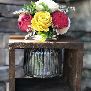 Mooi houten bloemstuk