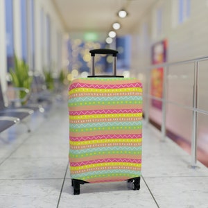 Striped Luggage Cover, Colorful Suitcase Cover, Cute Suitcase Skin, Luggage Protection