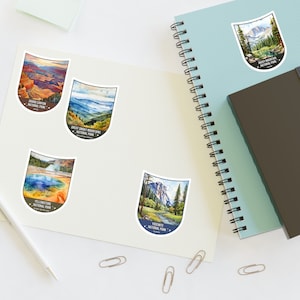U.S. National Parks Sticker Sheet, Grand Canyon Sticker, Yellowstone Sticker, U.S. Landmarks, Vinyl Travel Stickers
