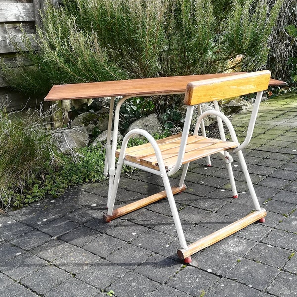 Table enfant avec chaises, bureau enfant bois, bureau enfant vintage, bureau d'écolier, children's table, Vintage children's desk