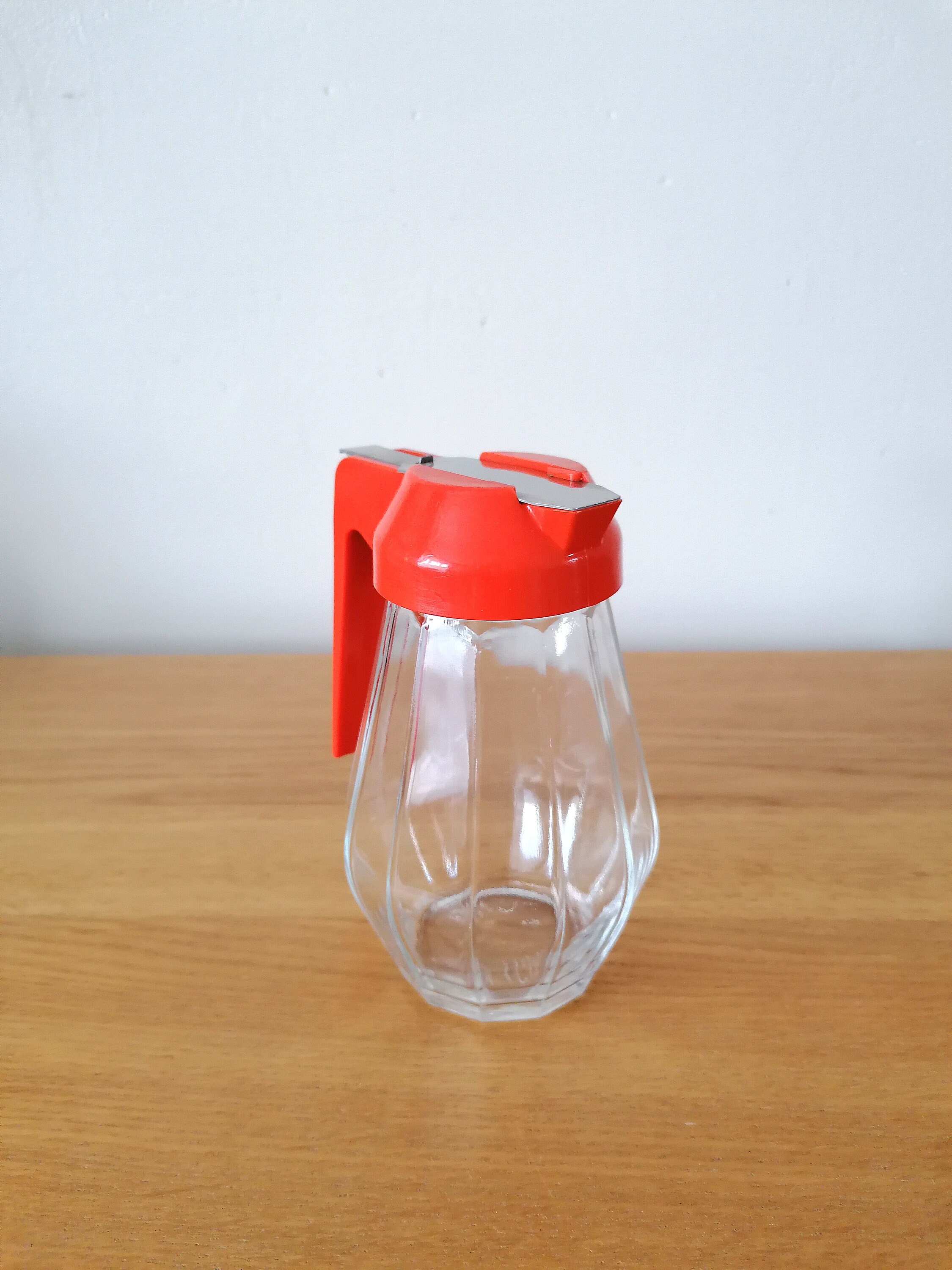 Sucrier Orange en Verre 1970, Sucrier Uwo Germany West Munchen , Saupoudreuse, Ancienne Verseuse à S