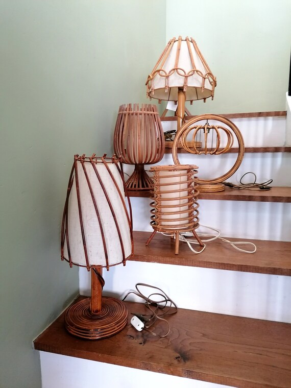 Rattan accent lamp outlet