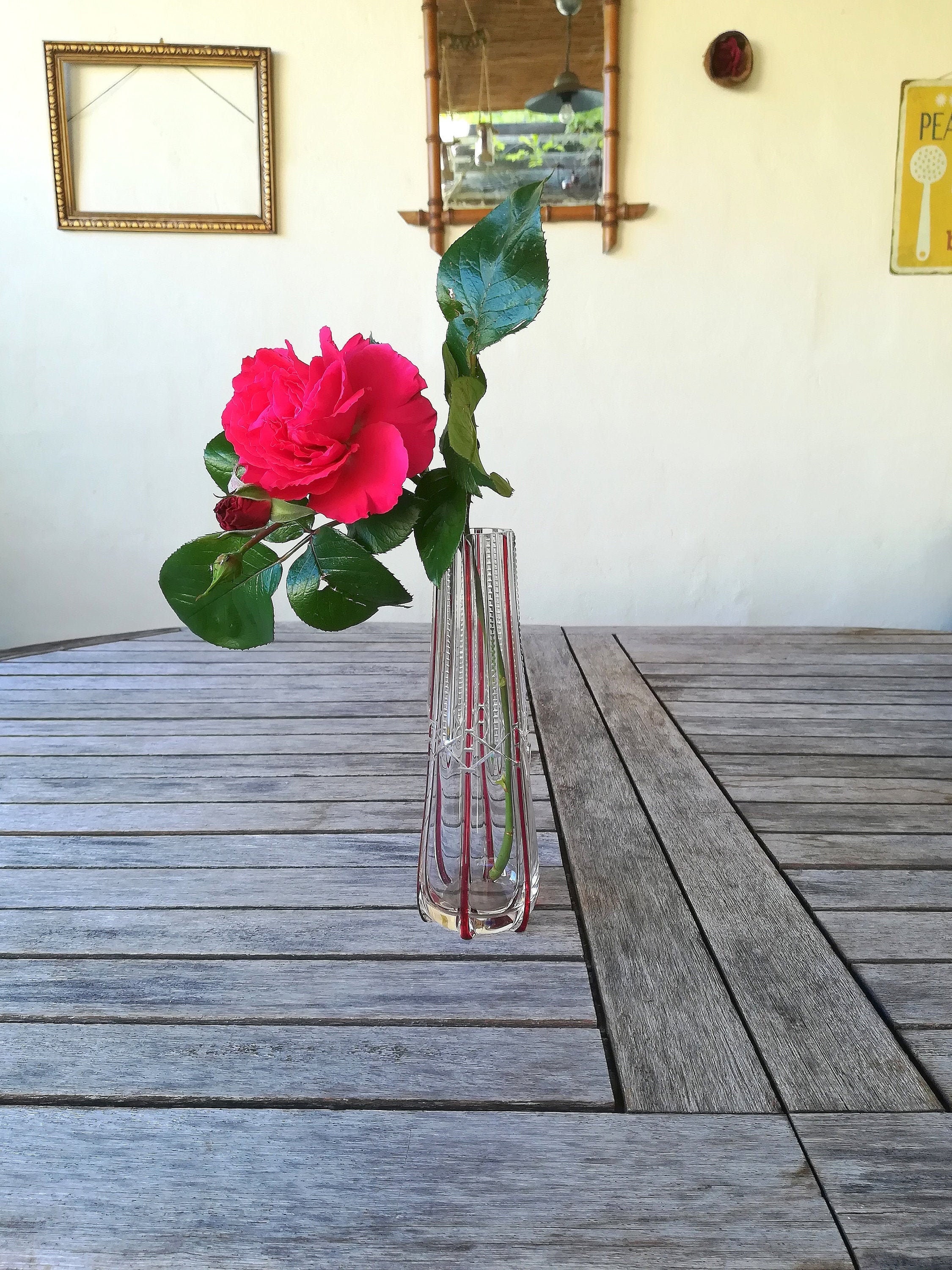 Vase, Vase Art Déco, Vintage, Soliflore Décoration Intérieur, Vintage Glass Vase