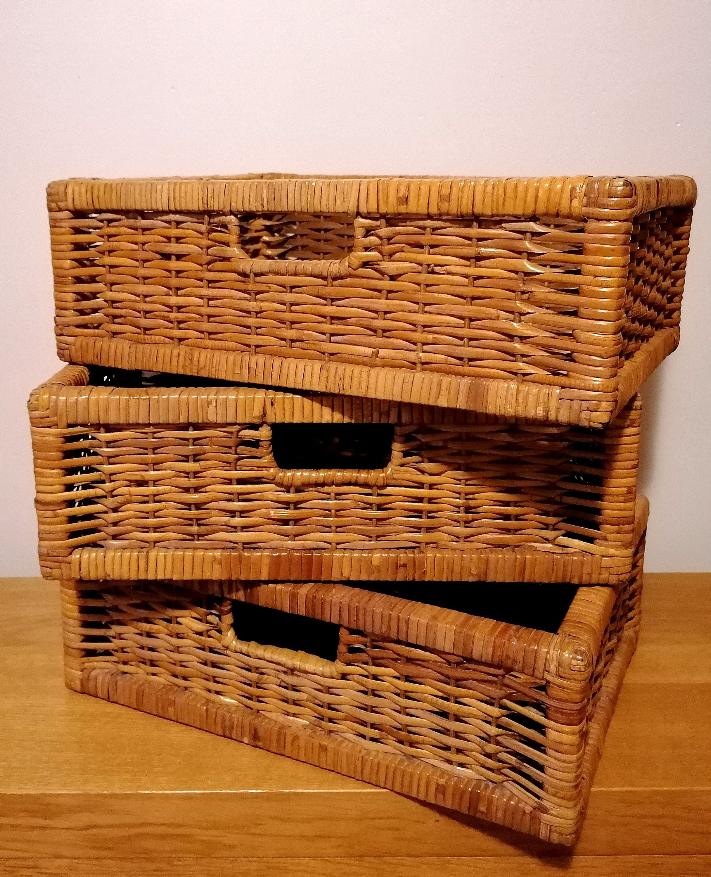 Vintage Rattan Furniture Threedrawer Rattan Dresser Rattan Etsy