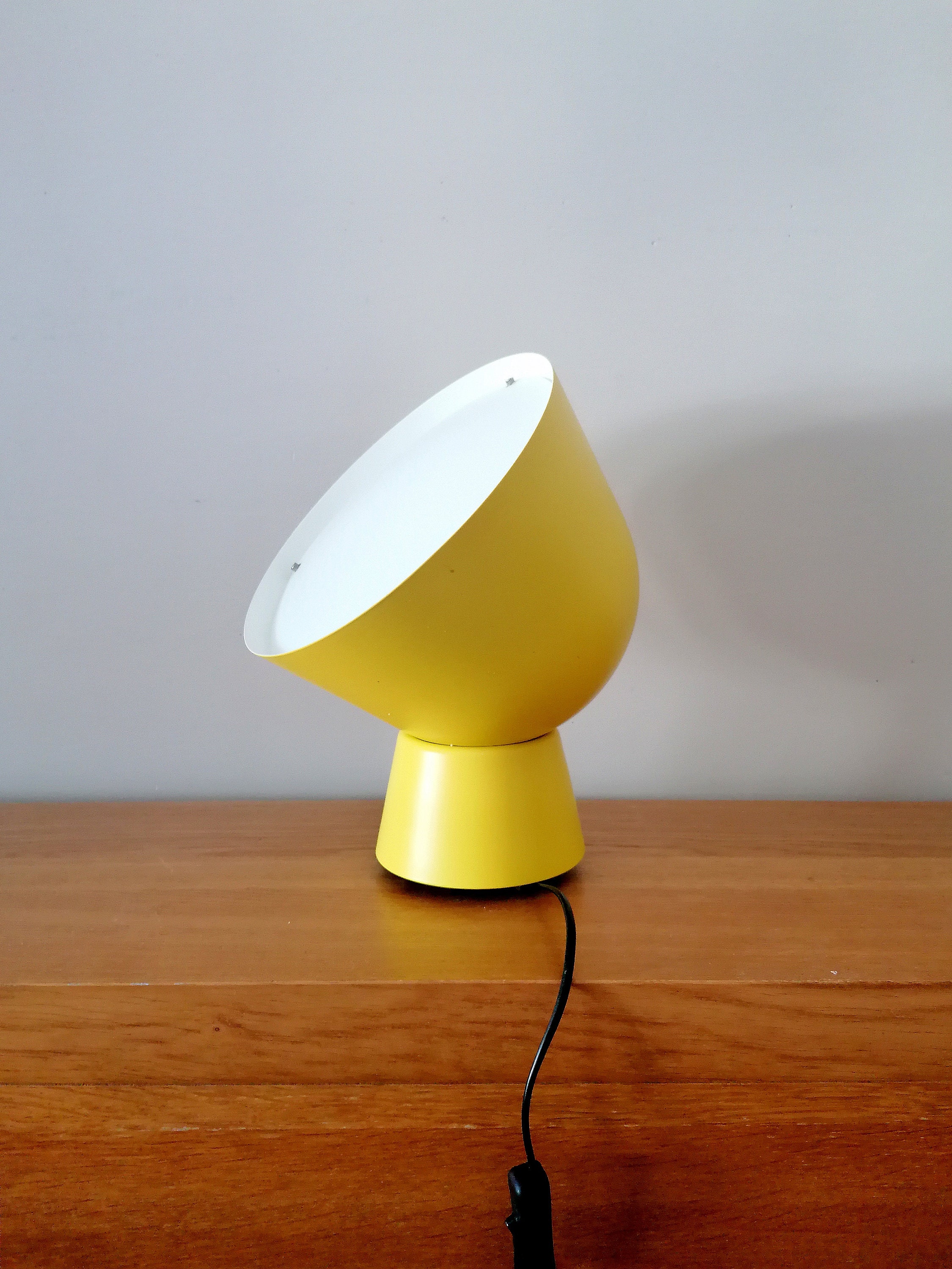 Designer Ola WIHLBORG Yellow Metal Vintage Accent Lamp Vintage