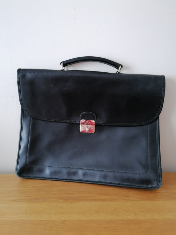 Longchamp Paris briefcase for men in black leather