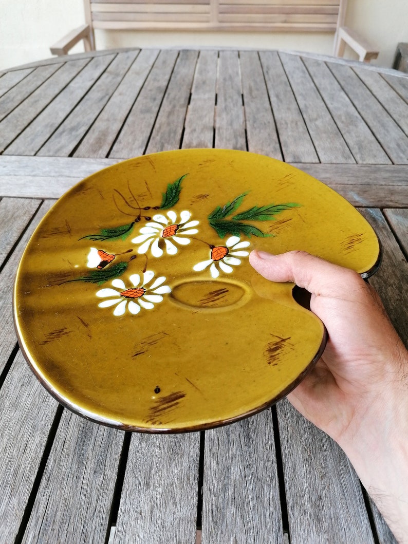 Plateau à fromage ou mignardises VALLAURIS 28 cm Vintage 1960 avec poignée